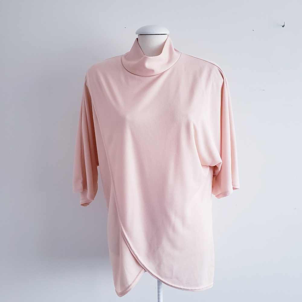 Soft Peach Cross Layered Blouse